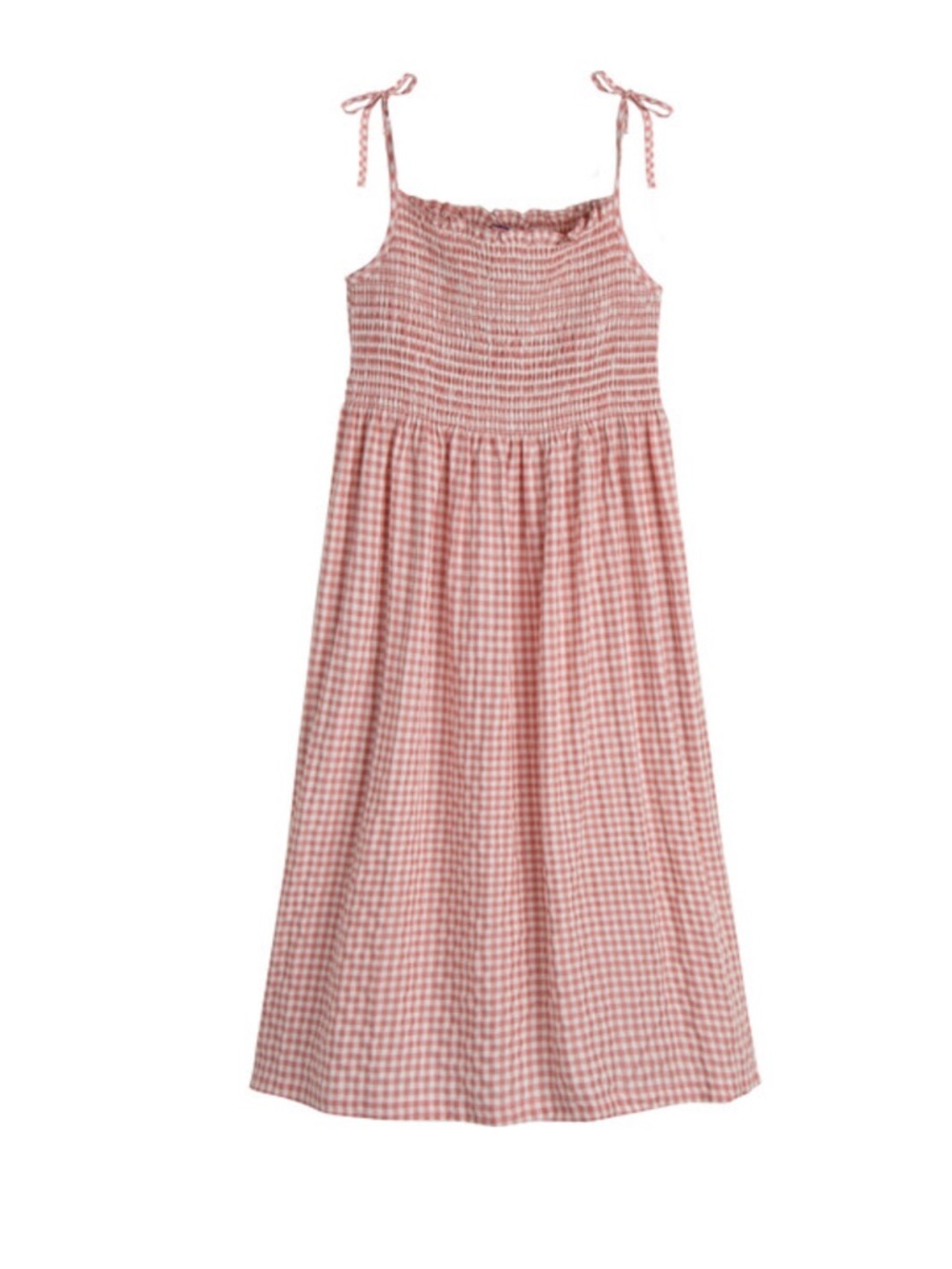 Maisonette Maison Me gingham smocked rose pink dress XL